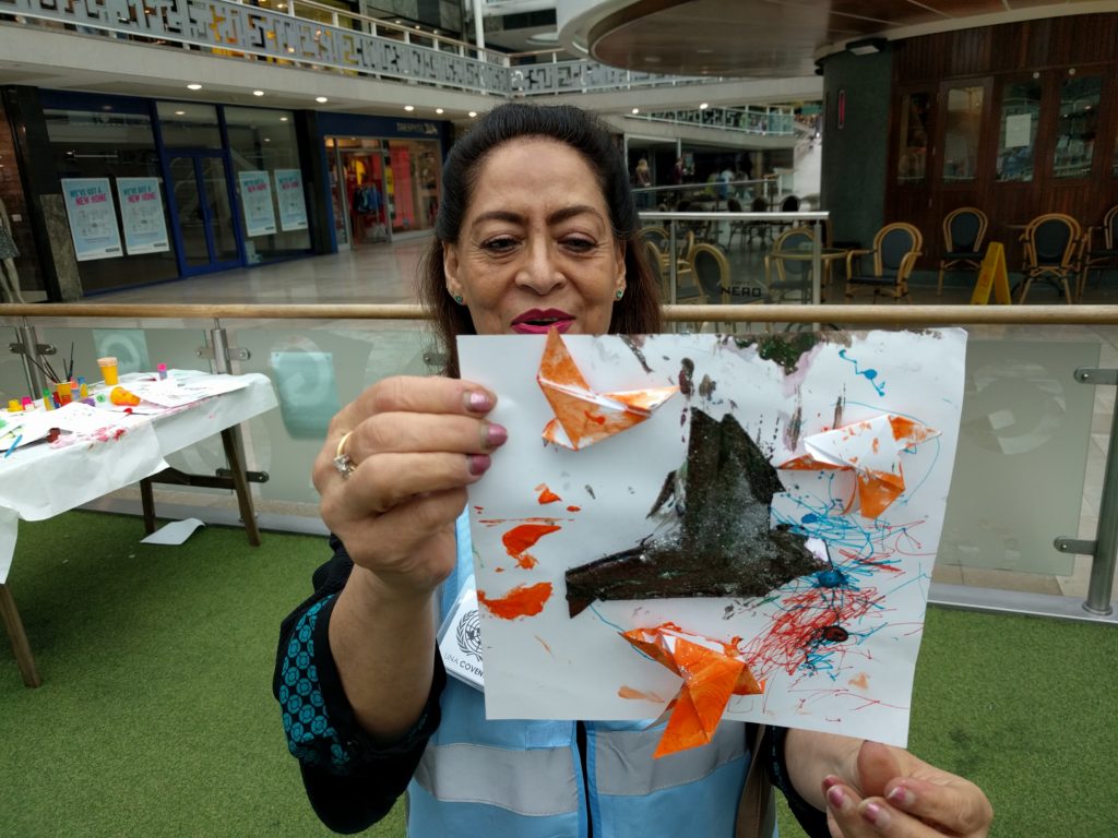 UNA Cov Chair Shagufta with some peace doves